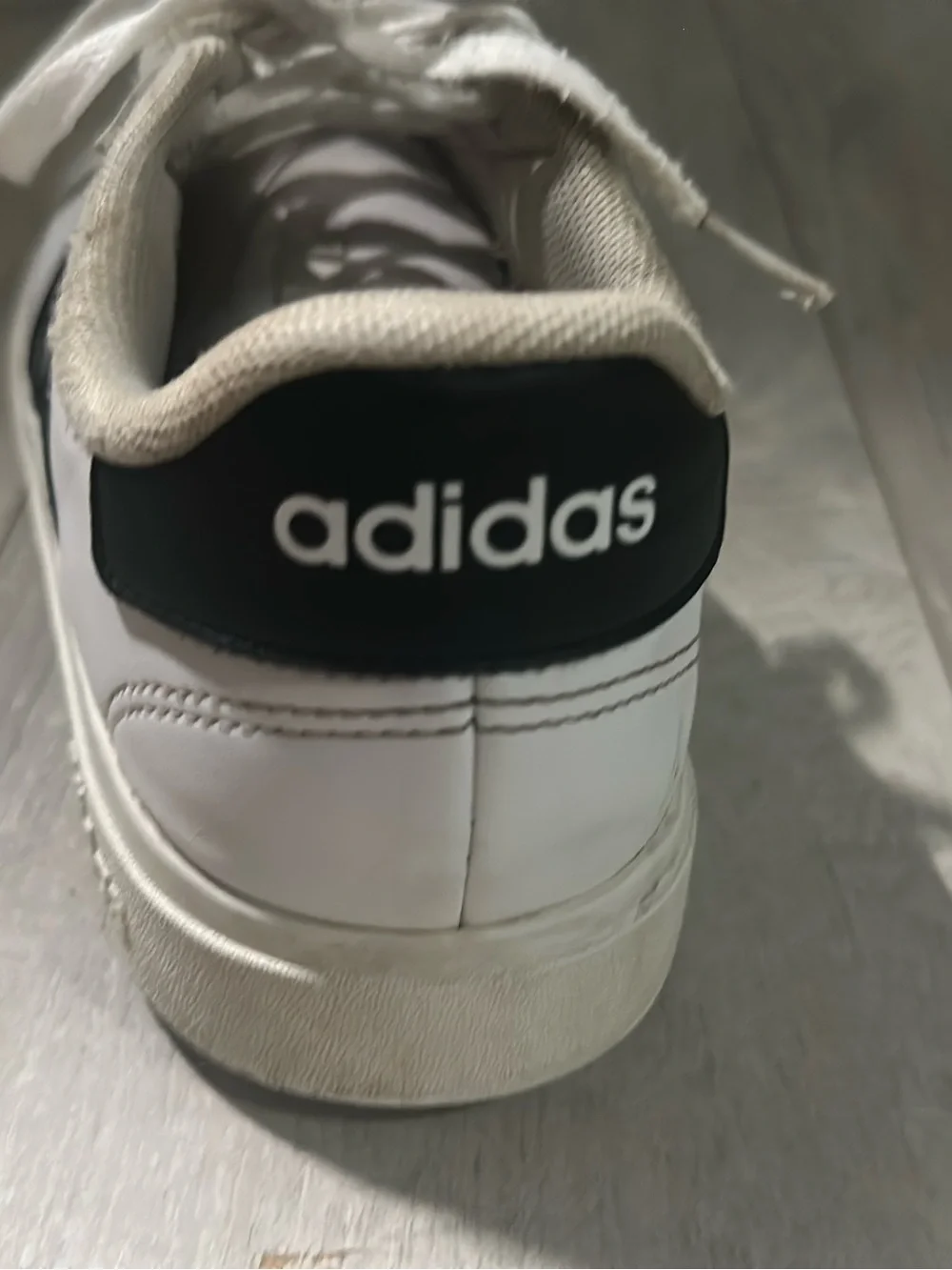 adidas White Sneakers with Black Stripes